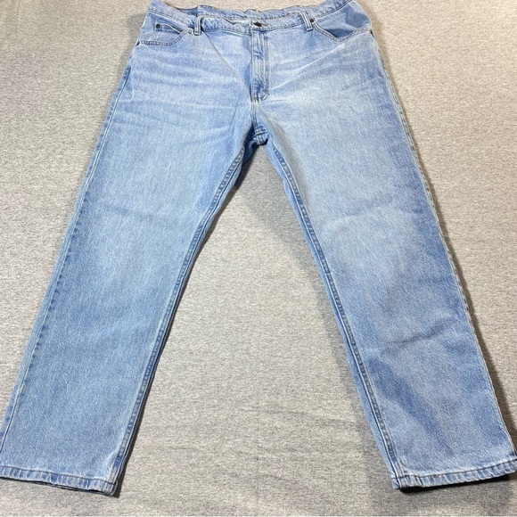 Wrangler Jeans Mens 40 Blue Straight Leg Western Cowboy Casual Stretch Denim - Picture 1 of 12